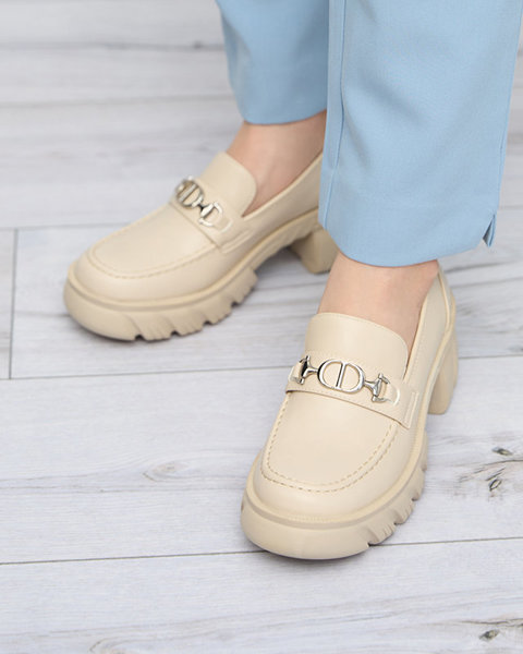 Beige Damenschuhe auf massiver Terima-Sohle - Schuhe
