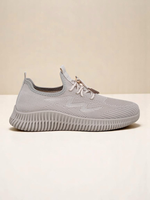 Aurelia Beige Royalfashion – Бежеві жіночі тенісні туфлі тканина на шнурівці