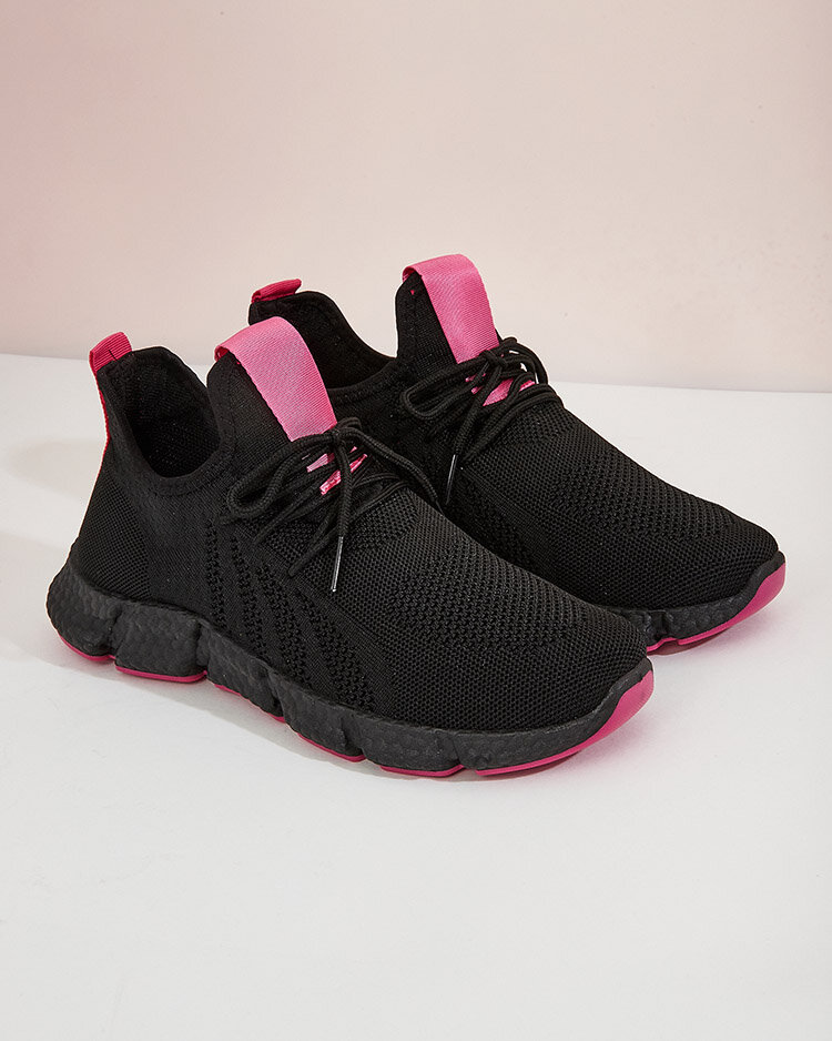 Sportschuhe für Damen in Schwarz und Fuchsia Bommgi - Schuhe