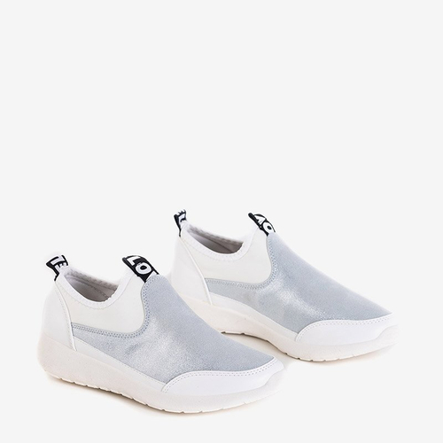 Жіноче біле та срібне жіноче спортивне взуття - Взуття