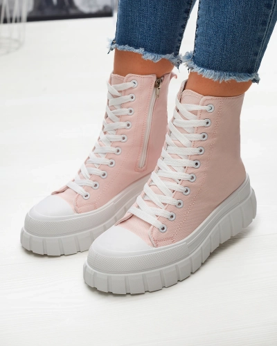 Жіночі кеди на високій платформі світло-рожевого кольору Kivda- Footwear