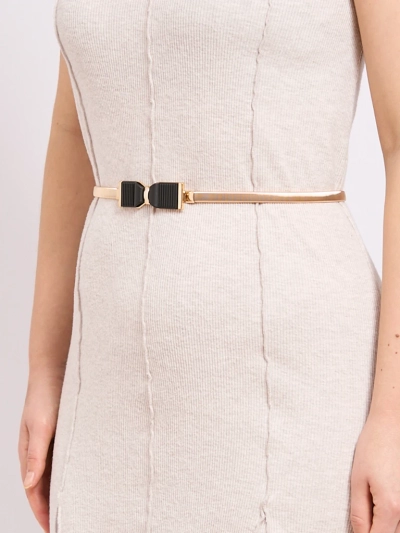 Золотий жіночий пасок Livia з металевою пряжкою-бантиком у стилі Romano