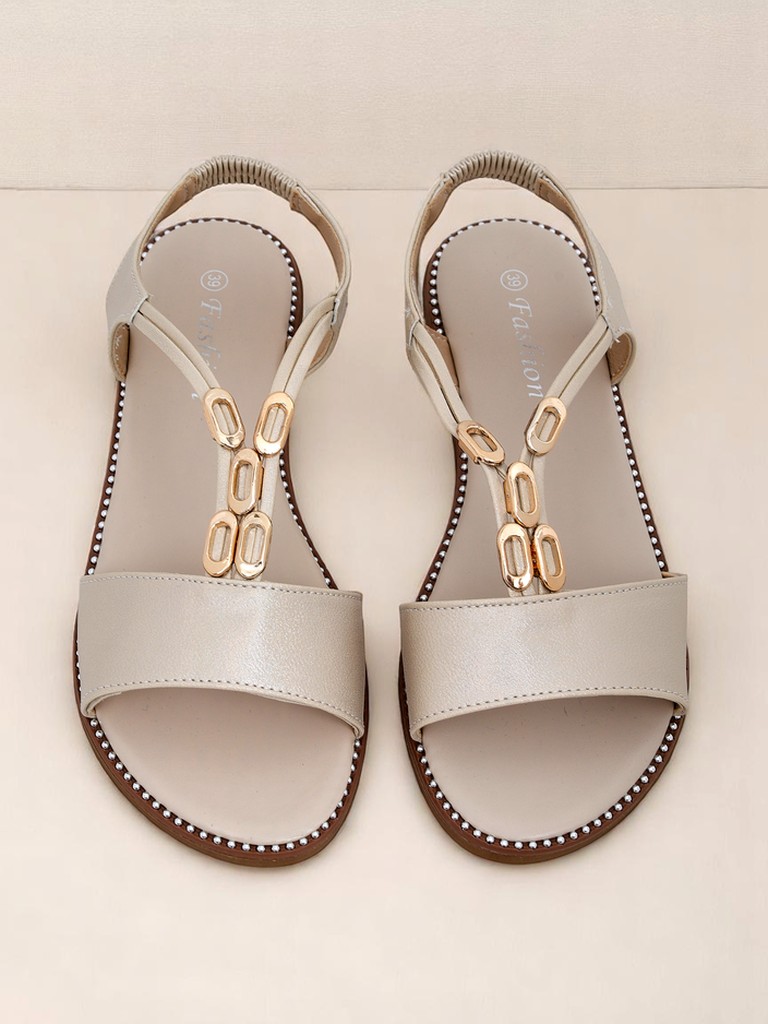 Royalfashion Damen Sandalen mit dekorativen Riemchen Siena Glow