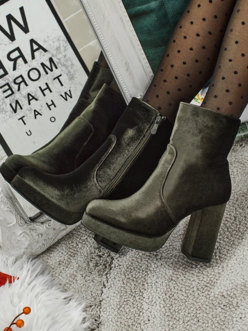 Ботильйони жіночі на підборах-стовпчику а-ля Велюр Miss