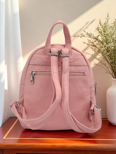 Damenrucksack Ariadne Rosa Królewska Moda aus Öko-Leder 25x25 cm