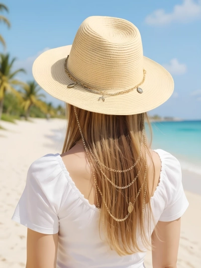 Royalfashion Damen Strohhut Golden Halo