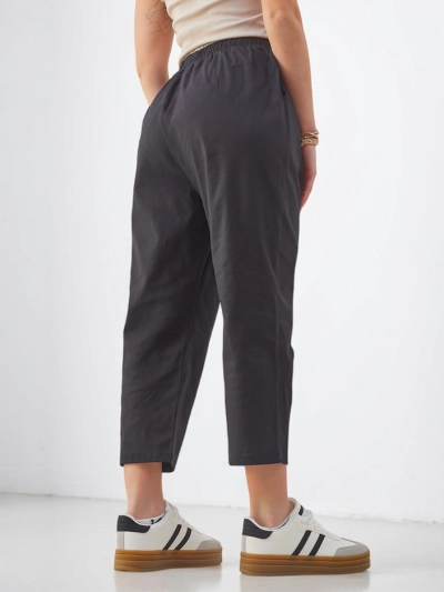 Royalfashion Baumwollweite Damenhose mit Bindeband