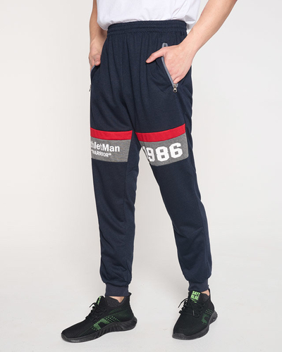 Marineblaue Jogginghose für Herren mit Aufschriften - Kleidung
