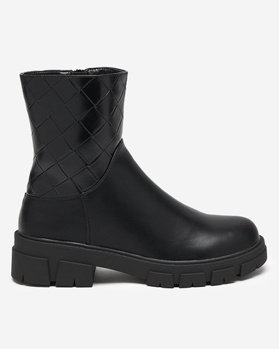 Schwarzer Damenstiefel mit Steppung Redis - Footwear