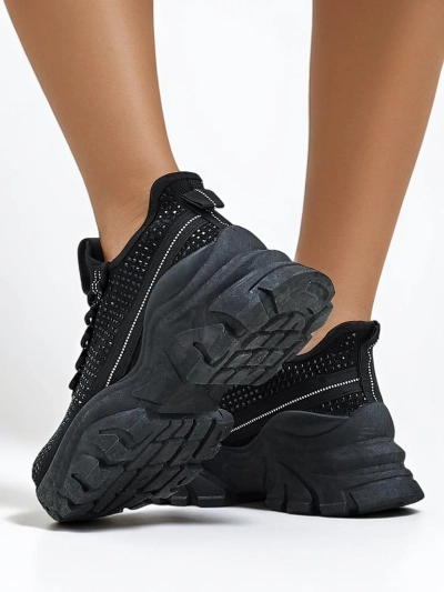 Royalfashion Damen Sport Sneakers mit Strass Blysco