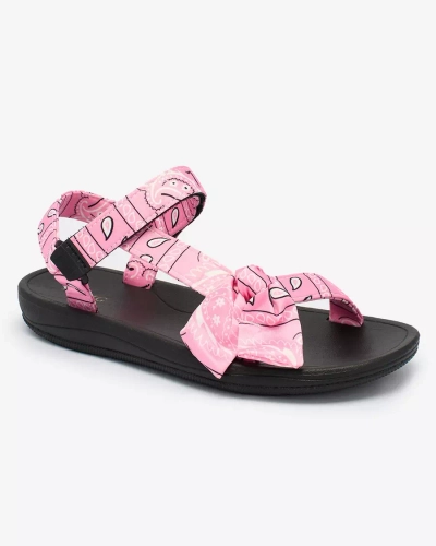Royalfashion Rosa Damensandalen mit Schleife Oyall