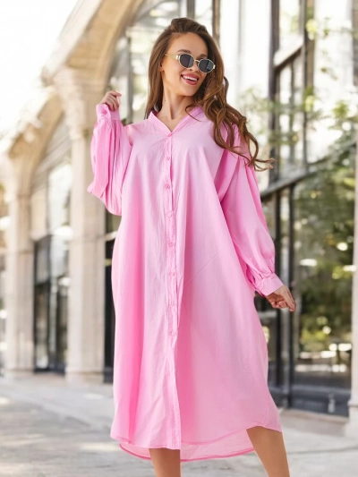 Royalfashion Baumwolle langes Damenhemd a'la Kleid