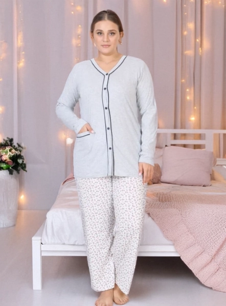 Royalfashion Baumwolle Damen 2-teiliges Pyjama PLUS GRÖßE