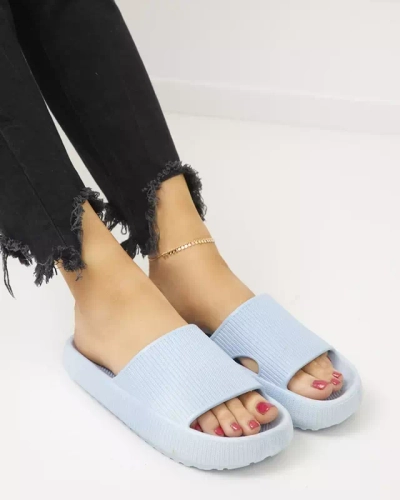 OUTLET Blaue Gummislipper mit Olinda-Prägung - Schuhe