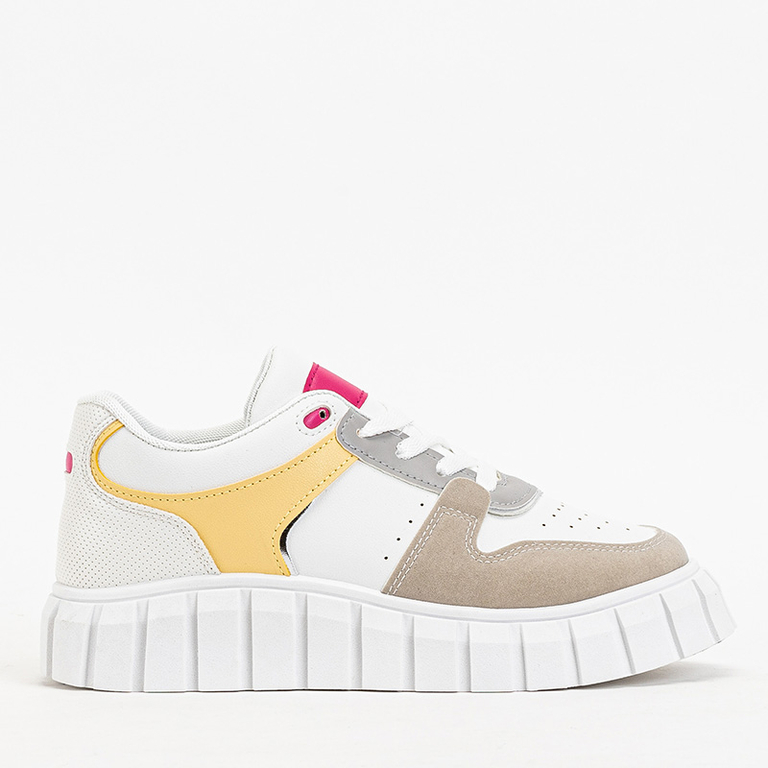 Nortelo beige und weiße Damen Sportschuhe - Schuhe