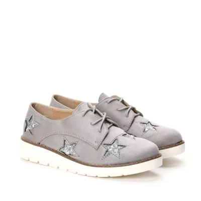 OUTLET Graue Creepers Schuhe mit Sternen Stylenna - Schuhe