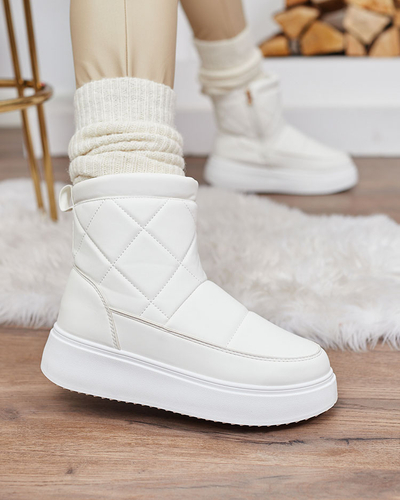 Royalfashion Weiße Damenstiefel a'la Schneestiefel Kacecica