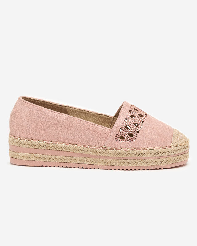 OUTLET Rosa Damen-Espadrilles zum Hineinschlüpfen mit Zirkonia Wexy - Schuhe