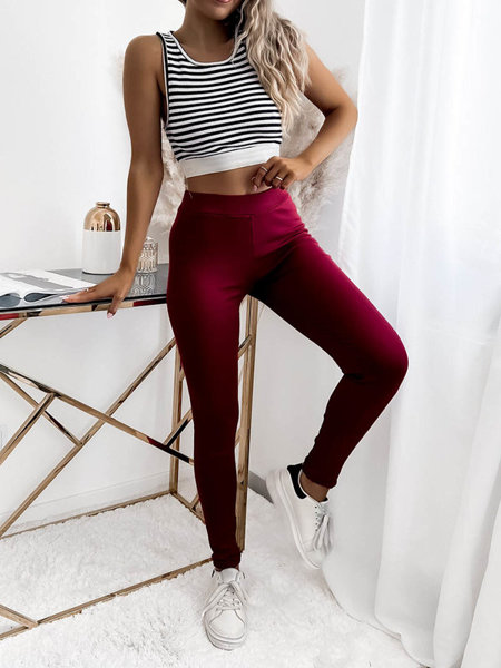 Damen-Leggings in burgundy- Kleidung
