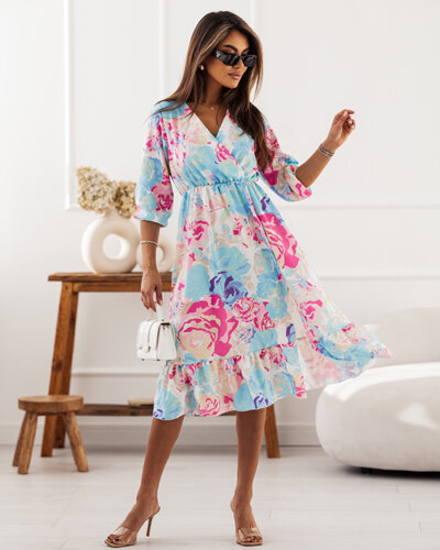 Жіноча сукня міді Royalfashion з оригінальним візерунком