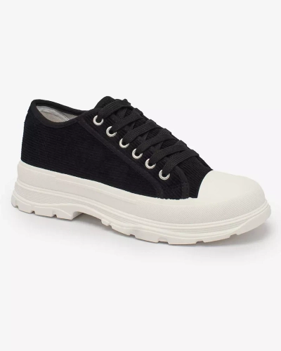 Royalfashion Schwarze Damen Plateau-Sneakers Spollero