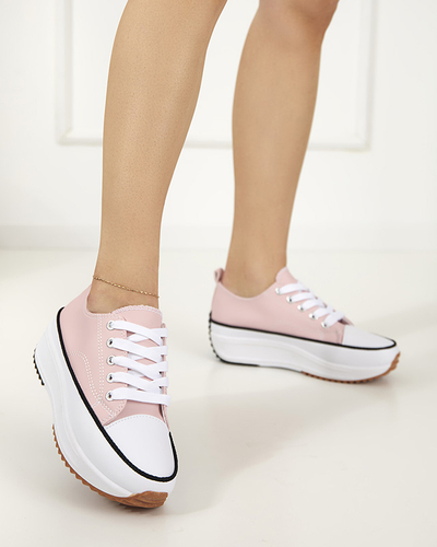 Hellrosa Damen-Sportschuhe a'la Turnschuhe Tenemika aus Kunstleder - Schuhe