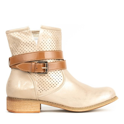 Goldene Stiefel mit durchbrochenem Finish Helin - Footwear 1