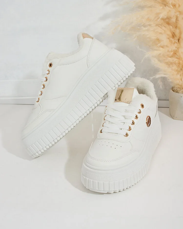 Royalfashion Warmed women's sneakers with fur Sofi