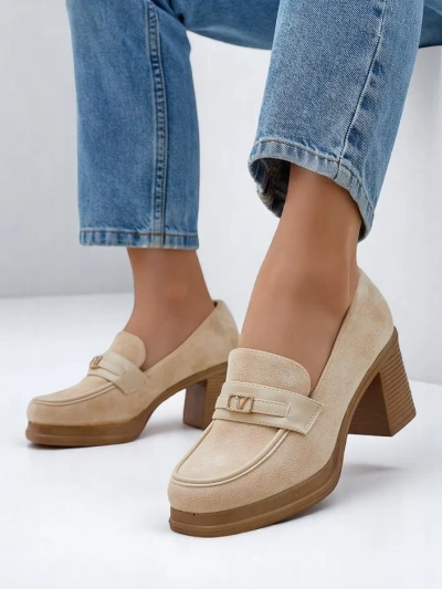 Royalfashion Damen-Loafer mit Blockabsatz Evelay