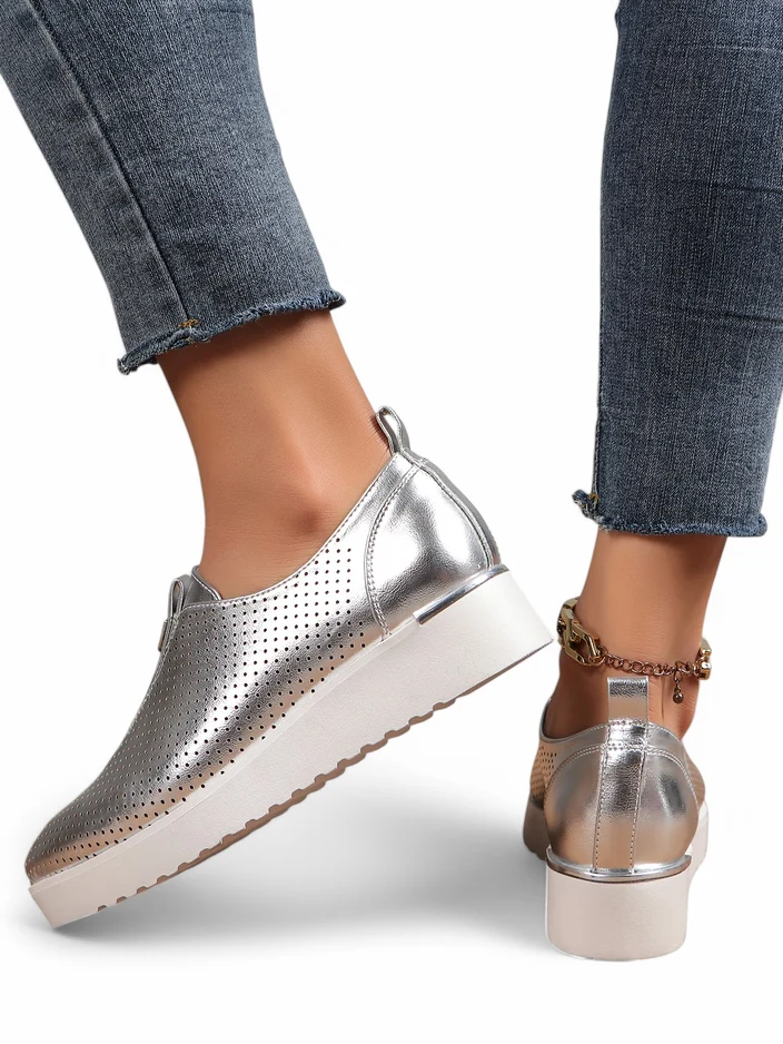 Royalfashion Damen Slipper perforierte Schuhe Goffies