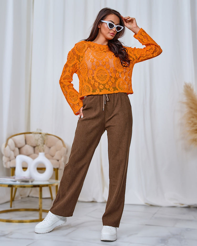 Royalfashion Braune Damen-Cordhose