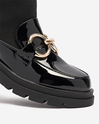 Schwarze Damenstiefel mit Decksohle Accioi- Footwear