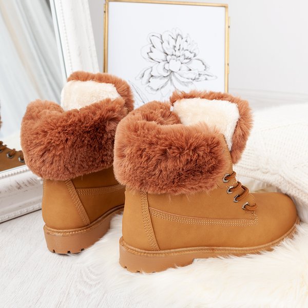 Tim braune Stiefel mit Pelzbesatz - Schuhe