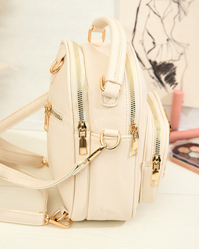 Royalfashion Kleiner Damenrucksack aus Ökoleder mit Teddybär