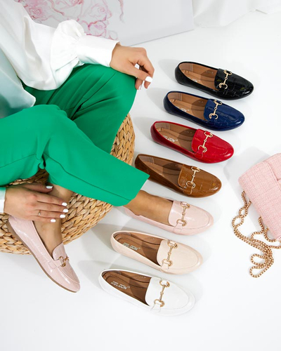 Rot lackierte Damen-Loafer mit Cerilla-Prägung - Schuhe