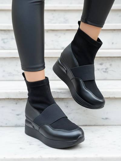 Schwarzer Damen-Slipper mit Prägung Keleda - Footwear