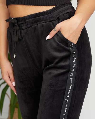 Schwarze Treggings für Damen mit Streifen - Kleidung