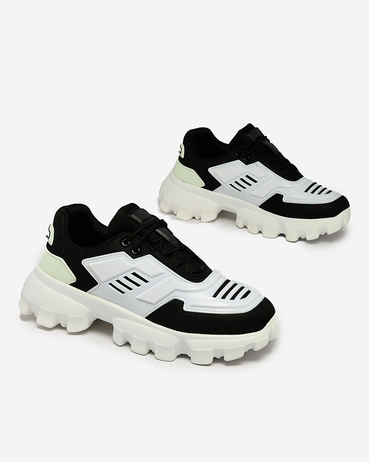 Royalfashion Weiße und schwarze Stoff-Sneakers für Herren Lamkim