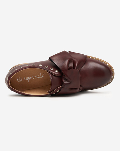 Kastanienbrauner Damenschuh mit Entera-Schleife - Schuhe