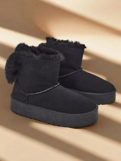 Royalfashion Damenstiefel a'la Schneestiefel in schwarz Goroggo