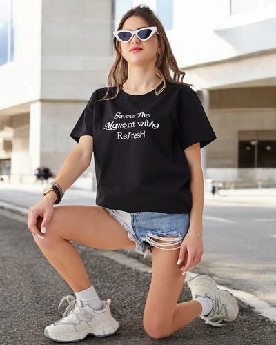 Royalfashion Cotton Women’s T-Shirt Savour The Moment With Refresh