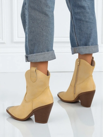 Cowboystiefel für Damen mit Absatz und dekorativer Spitze Glacier Fang