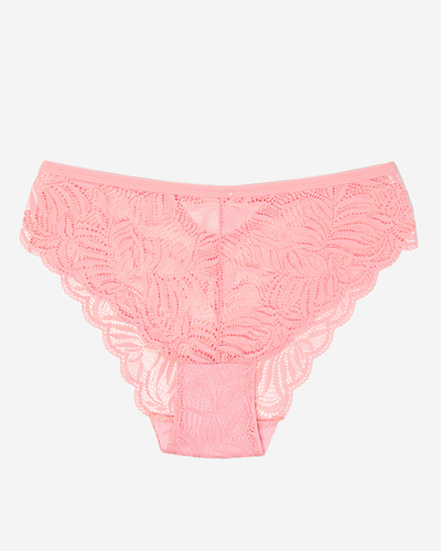 Brasilianischer Damenhöschen aus rosa Spitze - Unterwäsche