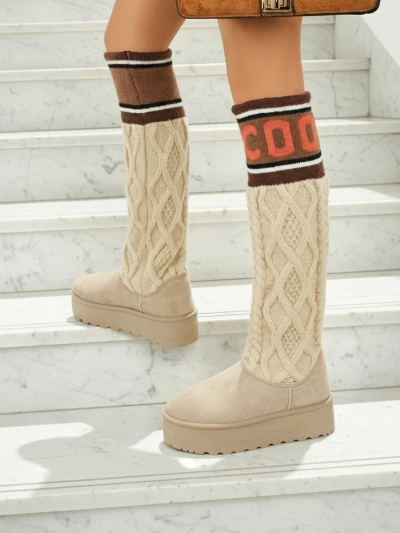 Hohe Damenstiefel im Schneestiefel-Stil mit Schaft Anane