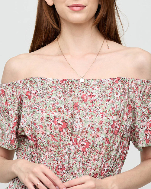 Жіноча зелена сукня максі з візерунком. Одяг