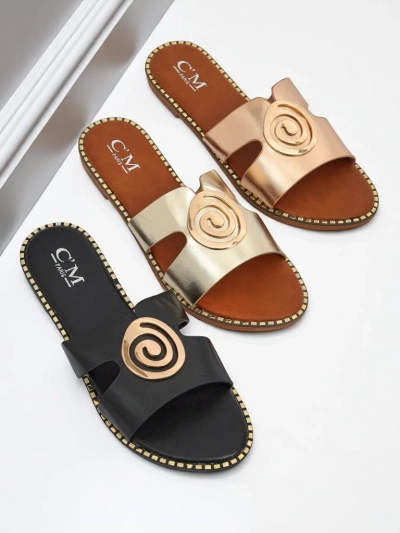 Royalfashion Damen-Pantoletten mit flacher Sohle Glam Bliss