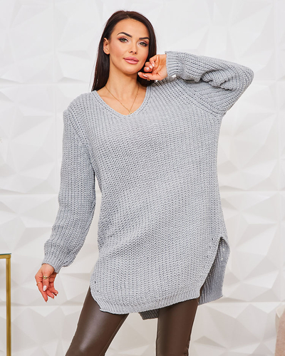 Royalfashion Längerer Damenstrickpullover