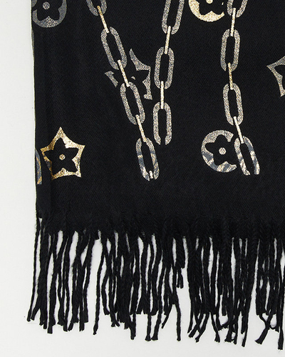 Leichter Damenschal in Schwarz mit Aufdruck - Accessoires