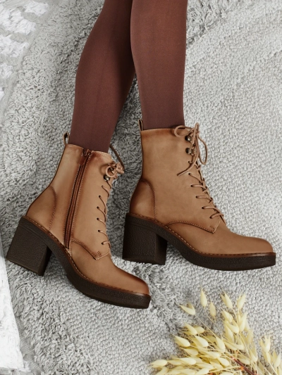 Damen Stiefeletten aus Öko-Leder mit Blockabsatz Zeltra