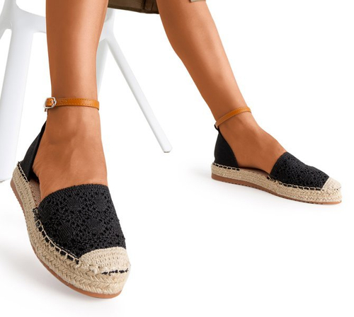 Чорні еспадрільї з ажурним верхнім верхом Asti - Взуття